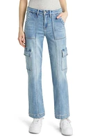 HIDDEN Jeans Crop Straight Leg Cargo Med Wash at Nordstrom,