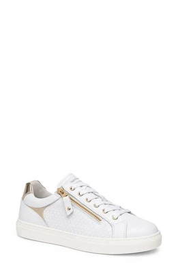 NeroGiardini Basketweave Side Zip Sneaker White at Nordstrom,