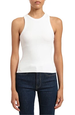 Mavi Jeans Cutaway Stretch Cotton Rib Tank White at Nordstrom,