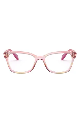 Ray-Ban Kids' 46mm Rectangular Optical Glasses in Fuchsia at Nordstrom