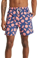 Tom & Teddy Citrus Swim Trunks Blue Rouge at Nordstrom,