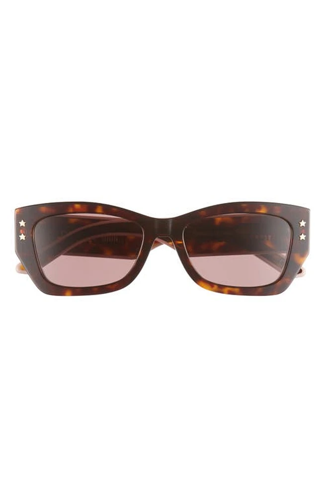 'DiorPacific S2U 53mm Square Sunglasses in Dark Havana /Bordeaux at Nordstrom