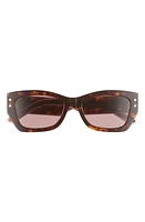 'DiorPacific S2U 53mm Square Sunglasses in Dark Havana /Bordeaux at Nordstrom