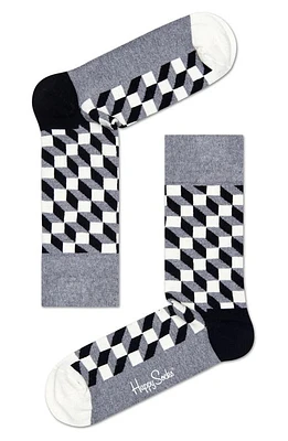 Happy Socks Filled Optic Socks in Grey at Nordstrom