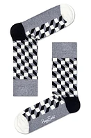 Happy Socks Filled Optic Socks in Grey at Nordstrom