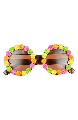 Rad + Refined Flower 55mm Round Sunglasses in Tortoise/Brown at Nordstrom