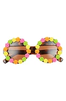 Rad + Refined Flower 55mm Round Sunglasses in Tortoise/Brown at Nordstrom