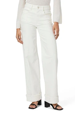 PAIGE Sasha Cuff Wide Leg Jeans Tonal Ecru at Nordstrom,