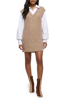 River Island Hybrid Long Sleeve Sweater Dress in Beige at Nordstrom, Size X-Small