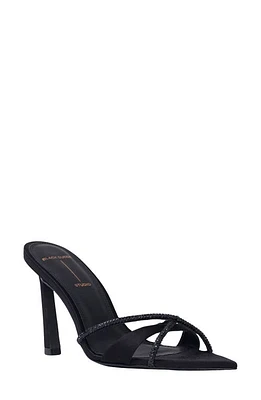 Black SUEDE STUDIO Sienna 85 Pointed Toe Slide Sandal Satin at Nordstrom,