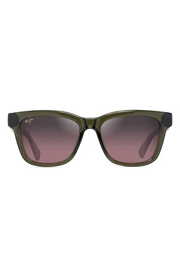 Maui Jim HanoHano 53mm Gradient PolarizedPlus2 Sunglasses in Shiny Trans Green at Nordstrom