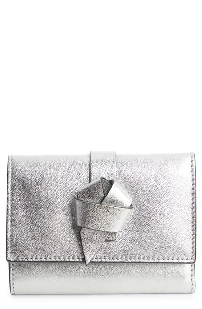 Acne Studios Musubi Metallic Trifold Wallet in Silver at Nordstrom