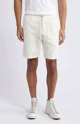 Rails Archer Flat Front Cotton & Linen Shorts Ecru at Nordstrom,