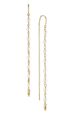 Nadri La Vie Imitation Pearl Threader Earrings in Gold at Nordstrom