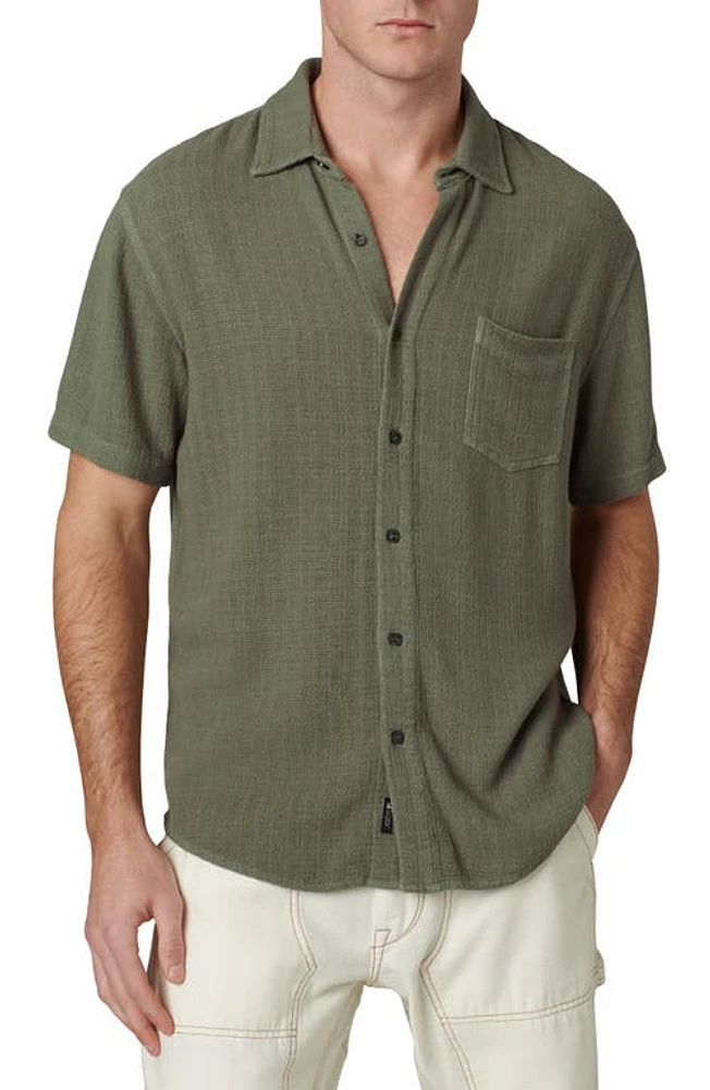 Joe's Scott Short Sleeve Linen Blend Button-Up Shirt Lichen Dobby at Nordstrom,