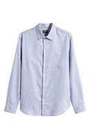 Emporio Armani Microgeometric Print Cotton Button-Up Shirt /blue at Nordstrom