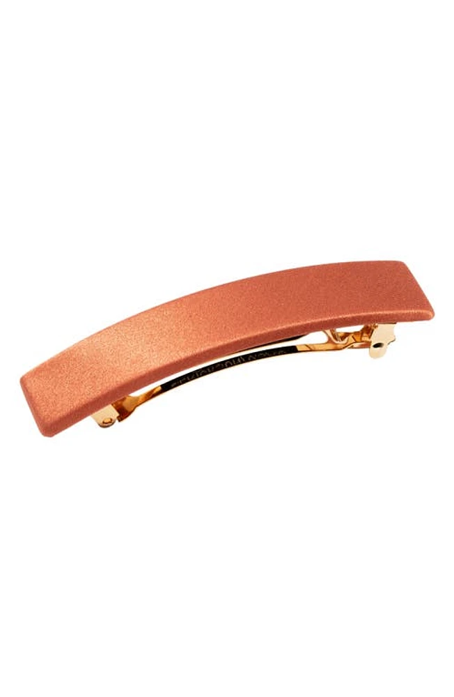 L. Erickson Satin Rectangle Barrette in Fireside at Nordstrom