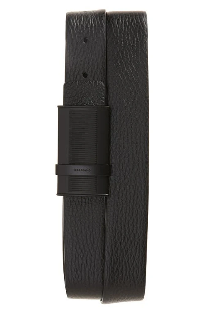 FERRAGAMO Leather Belt Nero Blue Marine at Nordstrom, Eu