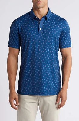 Mizzen+Main Versa Trim Fit Print Performance Polo Poseidon Postage at Nordstrom,