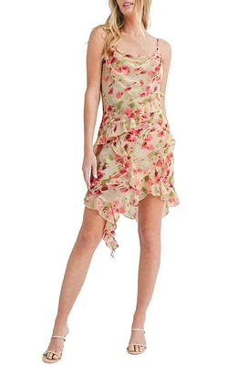 All Favor Floral Asymmetric Ruffle Dress at Nordstrom,