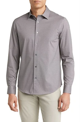 Bugatchi James OoohCotton Geometric Print Button-Up Shirt Desert at Nordstrom,