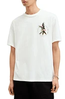 AllSaints Fret Crewneck Cotton Graphic T-Shirt Chalk White at Nordstrom,