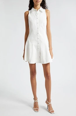 Cinq à Sept Poppy Sleeveless Stretch Twill Shirtdress Ivory at Nordstrom,