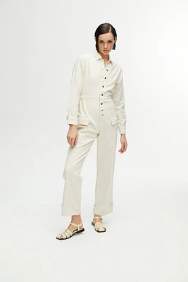 Nocturne Gabardine Jumpsuit in Open White at Nordstrom