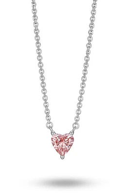 LIGHTBOX 0.25-Carat Lab Grown Diamond Heart Pendant Necklace in Pink/14W at Nordstrom