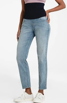 Seraphine Tapered Leg Postpartum Jeans Light Blue at Nordstrom,