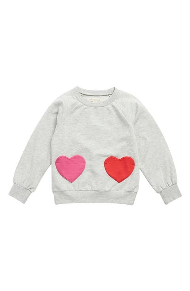 Tucker + Tate Kids' Heart Pocket Sweatshirt in Grey Lightt Heat at Nordstrom, Size 7