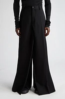 Balenciaga Double Front Wool Twill Pants Black at Nordstrom,