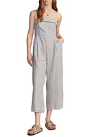 Lucky Brand Stripe Cotton & Linen Jumpsuit Blue Jewel at Nordstrom,