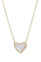 Kendra Scott Ari Heart Pendant Necklace in Dichroic Glass at Nordstrom