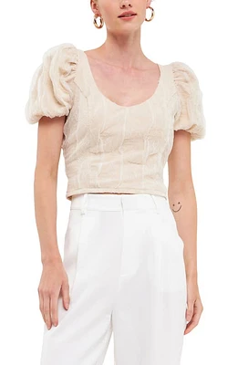 Endless Rose Textured Stretch Top Taupe at Nordstrom,