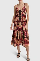 DKNY Metallic Chiffon Sundress Rippled Inkblot at Nordstrom,