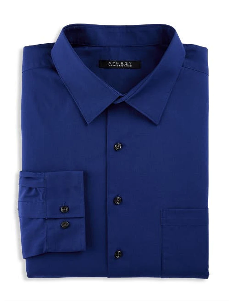 Synrgy by DXL Performance Solid Dress Shirt Navy at Nordstrom,