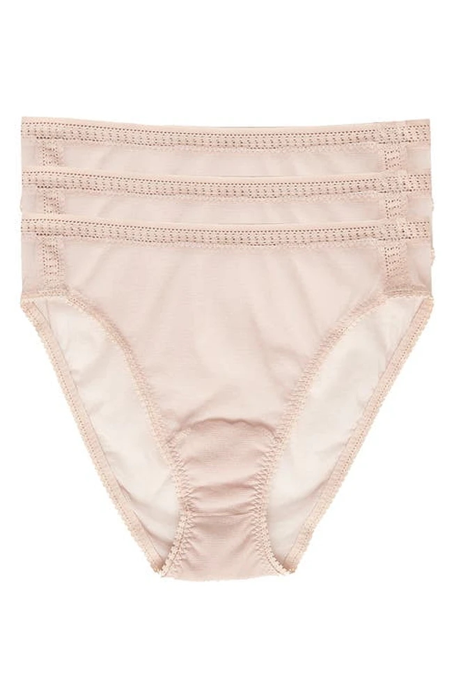 On Gossamer 3-Pack Mesh High Cut Briefs Champagne at Nordstrom,