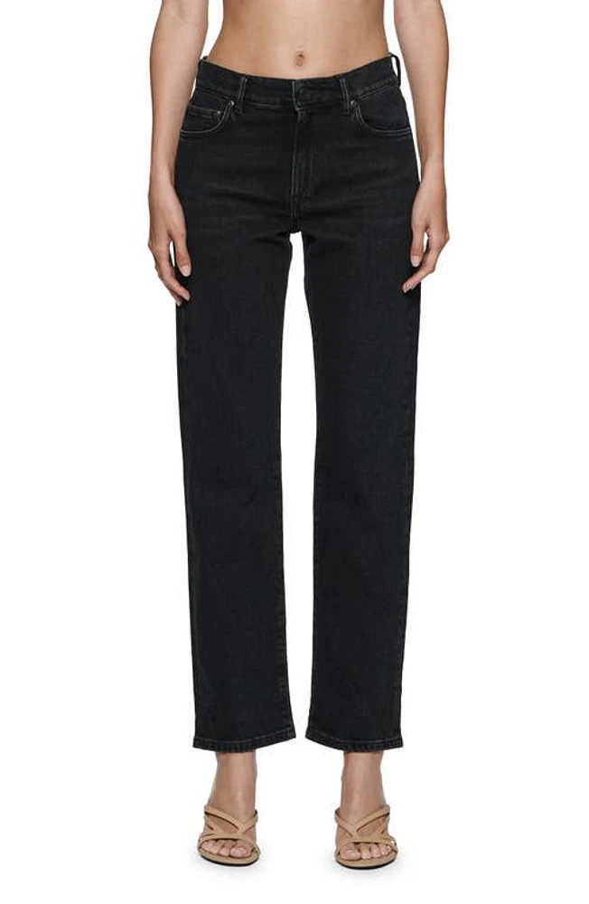 PURPLE BRAND Crop Slim Straight Leg Jeans Black at Nordstrom,