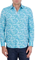 Robert Graham Poseidon Linen & Cotton Jacquard Button-Up Shirt at Nordstrom,