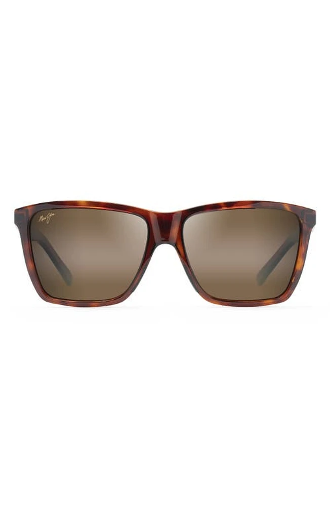 Maui Jim Cruzem 57mm PolarizedPlus2 Rectangular Sunglasses in Tortoise/Hcl Bronze at Nordstrom