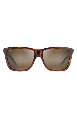 Maui Jim Cruzem 57mm PolarizedPlus2 Rectangular Sunglasses in Tortoise/Hcl Bronze at Nordstrom