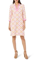 Foxcroft Medallion Print Knit Shift Dress in Pink Champagne at Nordstrom, Size Small