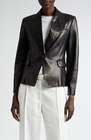 Brunello Cucinelli Lambskin Leather Jacket in Black at Nordstrom, Size 2 Us