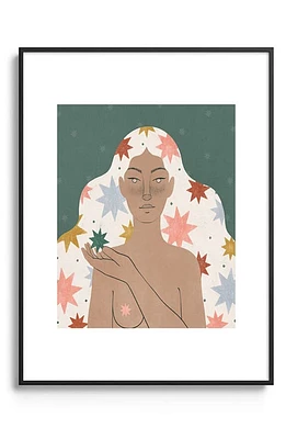 Deny Designs Star Girl Framed Art Print in Black Tones at Nordstrom