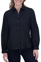 Foxcroft Audrey Cotton Blend Sateen Button-Up Shirt at Nordstrom,