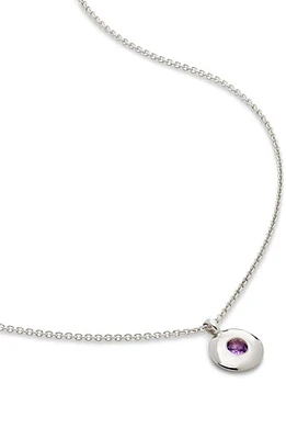 Monica Vinader February Birthstone Amethyst Pendant Necklace in Sterling Silver at Nordstrom