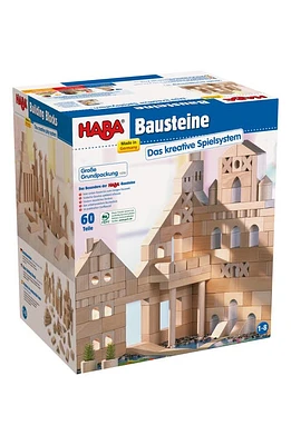 HABA 60-Piece Large Starter Wooden Building Blocks in Brown at Nordstrom