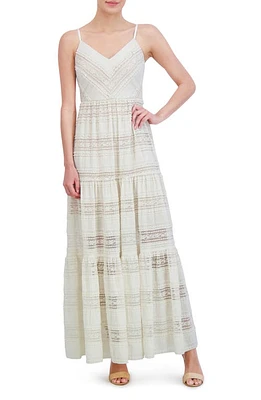 Eliza J Lace Inset Detail Maxi Dress Ivory at Nordstrom,