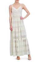 Eliza J Lace Inset Detail Maxi Dress Ivory at Nordstrom,